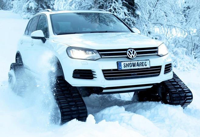 O Snowareg é um veículo único criado pela Volkswagen Suécia