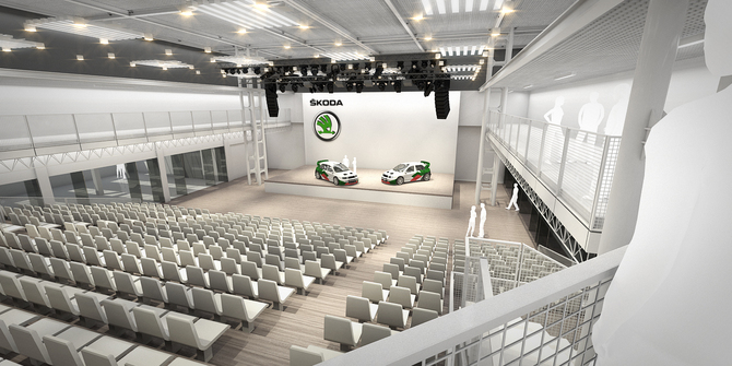 There is also a 930 square meter presentation hall