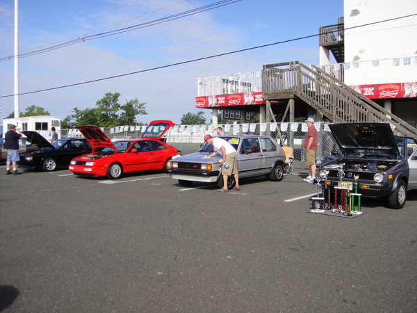 Volkswagens alinhados para show