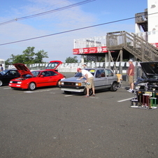 Volkswagens alinhados para show