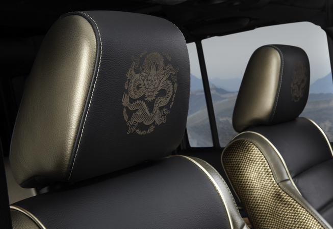 There are also dragons embroidered on the headrests