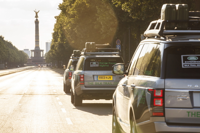 The trucks are being driven by Land Rover engineers