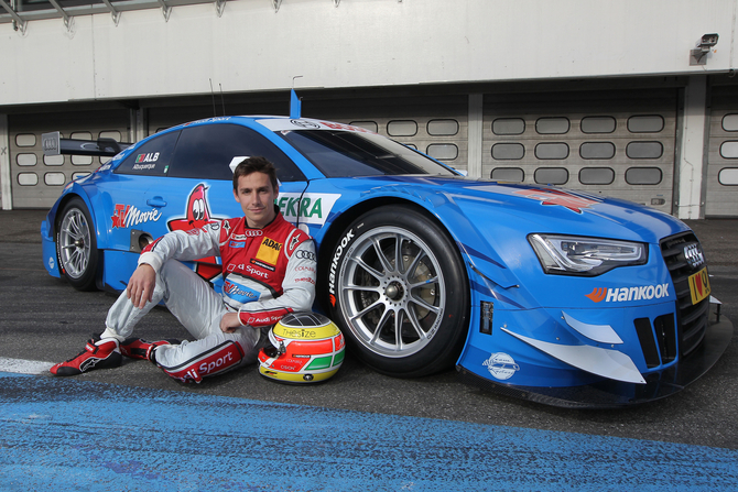 Filipe Albuquerque posing with the A5 DTM