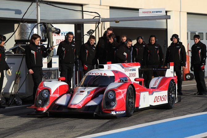 Toyota completed the new chassis and began testing it on Monday