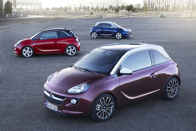 L'Opel Adam a une vaste palette de teintes extérieures et trois couleurs de toit.