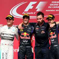 Rosberg and Vettel were with Ricciardo at the podium in Canada