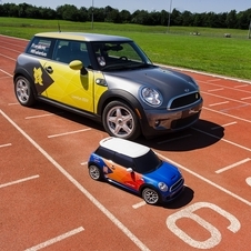 The car is a 1/4 scale Mini