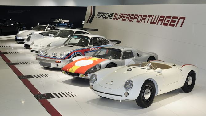 The exhibit includes some of the most rare Porsche models ever