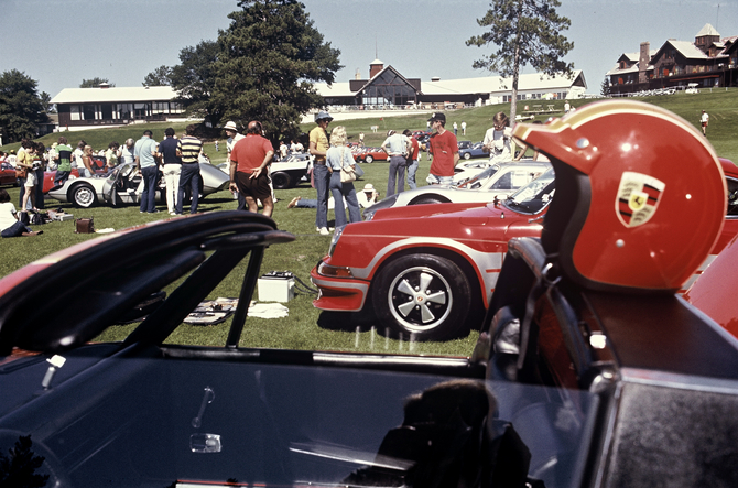 A Porsche club meeting in 1976