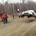 Rally Driver flies in his Honda Civic