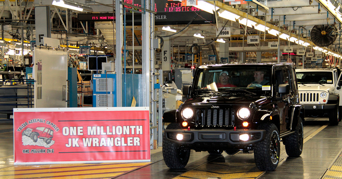 Jeep acaba de produzir a unidade 1 milhão do Wrangler JK