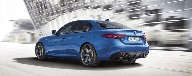 The Giulia Veloce is distinguished by a more sporty exterior and interior design