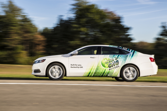 It will be the first car in the US offered from the factory with a bi-fuel CNG option