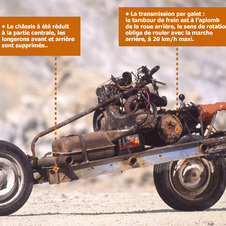 Stranded in the desert, man builds motorcycle from broken 2CV