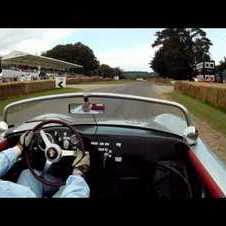 Stirling Moss drives his Porsche 718 RS 61 at Goodwood